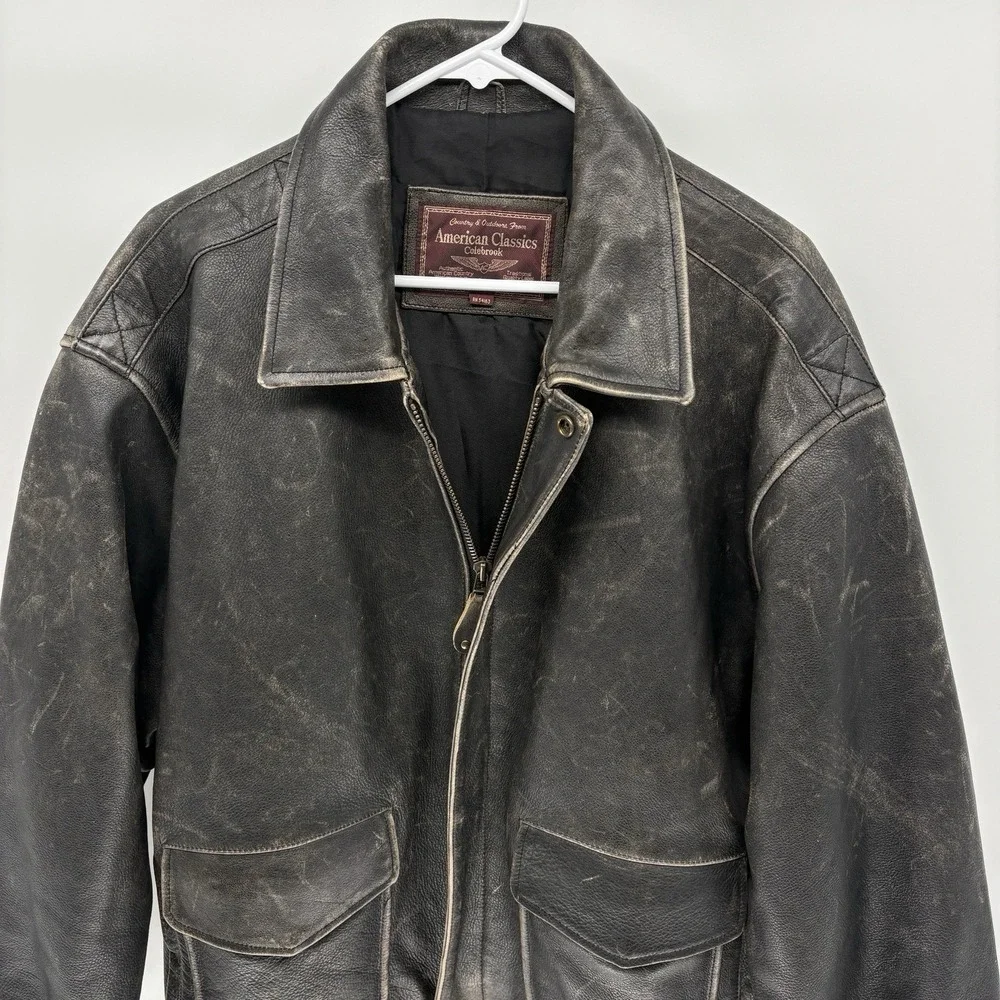 Vintage American Classics Leather Aviator A-2 Bomber Jacket Retro Flight XL